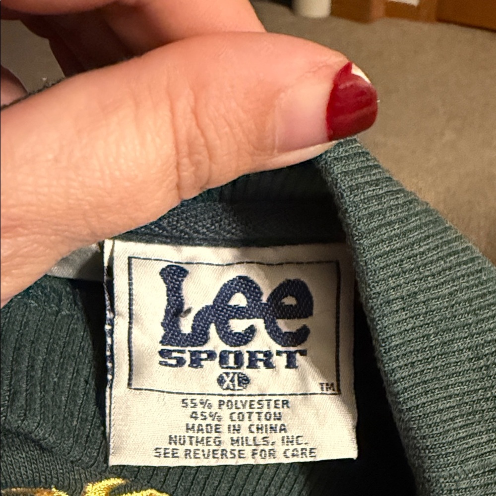 VINTAGE NFL LEE SPORTS GREEN BAY PACKERS embroidered two tone crewneck XL - Picture 2 of 5